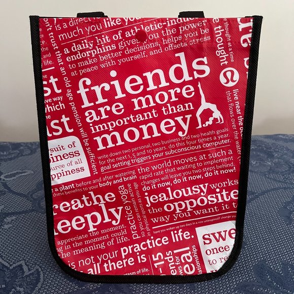 Lululemon Manifesto red & white small reusable tote bag - Picture 1 of 5
